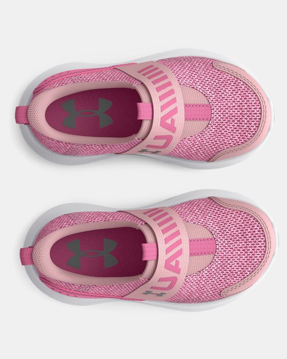 Girls' Infant UA Surge 3 Slip Running Shoes, Pink, pdpMainDesktop image number 2